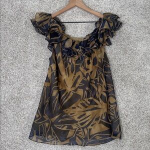 LAUREN RALPH LAUREN RUFFLE OFF SHOULDER‎ BLOUSE SZ 8